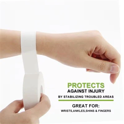 Zinc Oxide Pure Cotton Tape White Serrated Edge Hand Tear Customizable Sports Tape